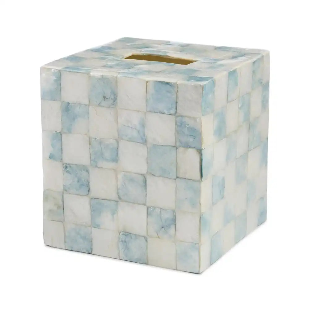 Sky Check Capiz Vanity Tray
