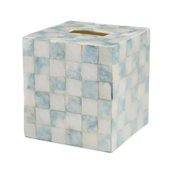 Sky Check Capiz Vanity Tray