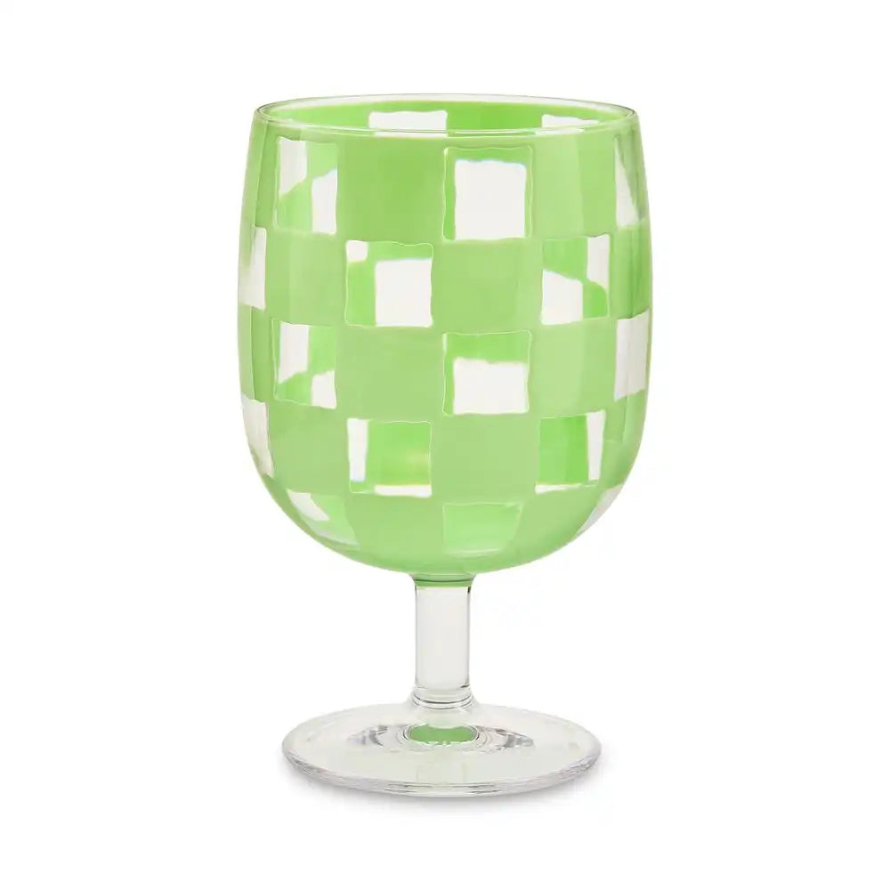 Black Check Acrylic Tumblers, Set of 4
