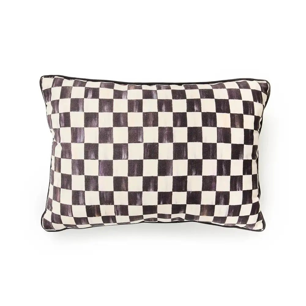 Courtly Check Printed Outdoor Lumbar Pillow Main image