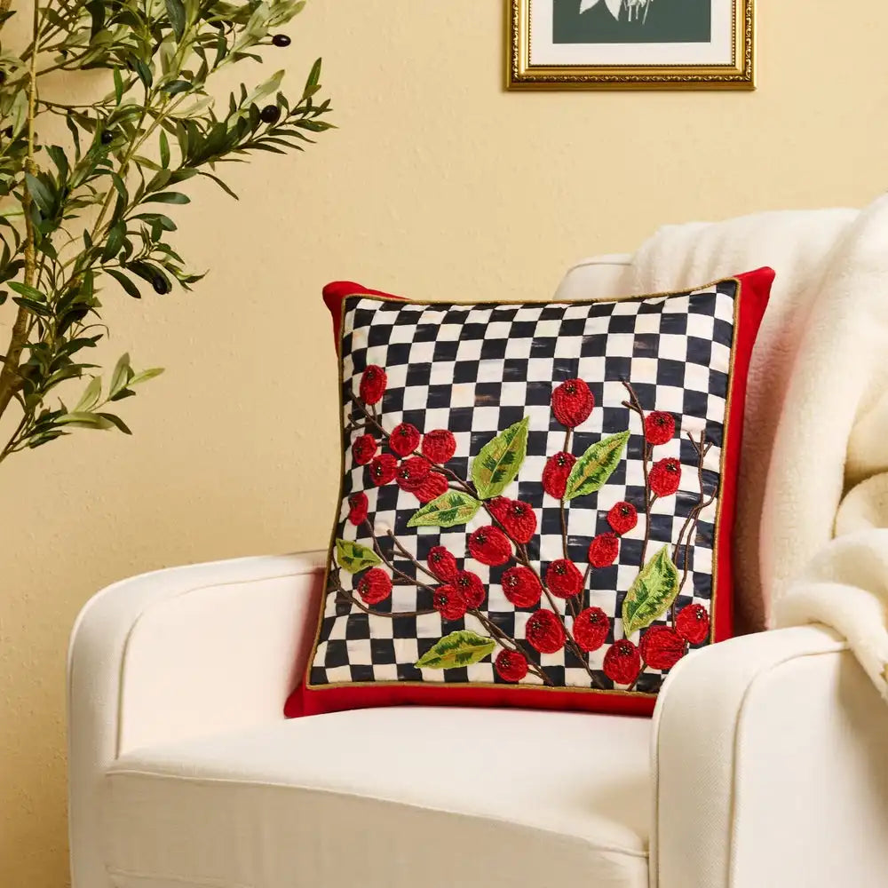 Courtly Check Holly Throw Pillow Secondary image