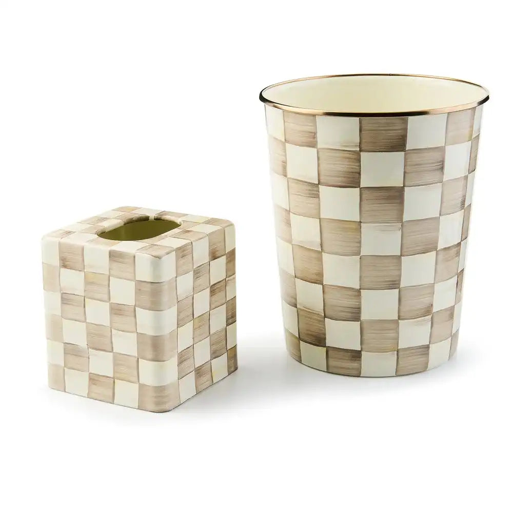 Mocha Check 2 Piece Bath Set