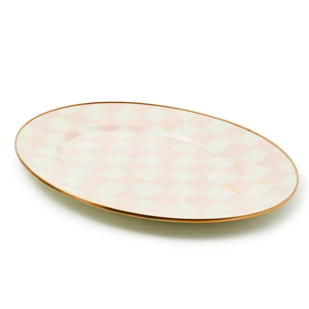 Sky Check Medium Oval Platter