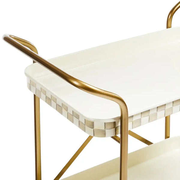 Mocha Check 3-Tier Kitchen Cart