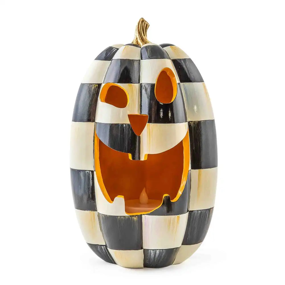 Courtly Check Tall Illuminated Jack O' Lantern