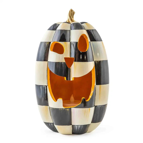 Courtly Check Tall Illuminated Jack O' Lantern