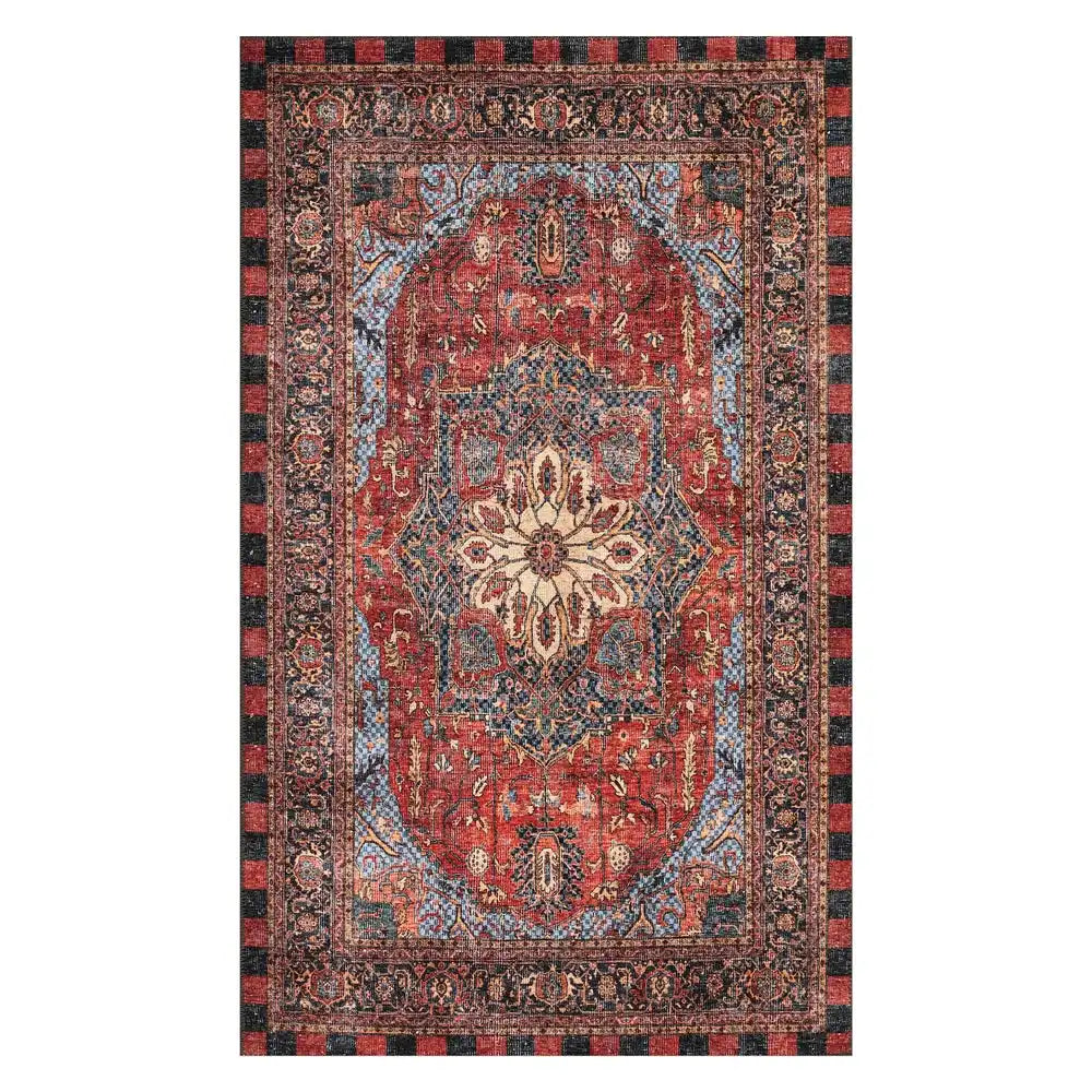 Heriz Checked Mocha 8' x 10' Washable Rug