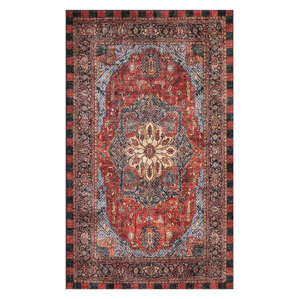 Heriz Checked Mocha 8' x 10' Washable Rug