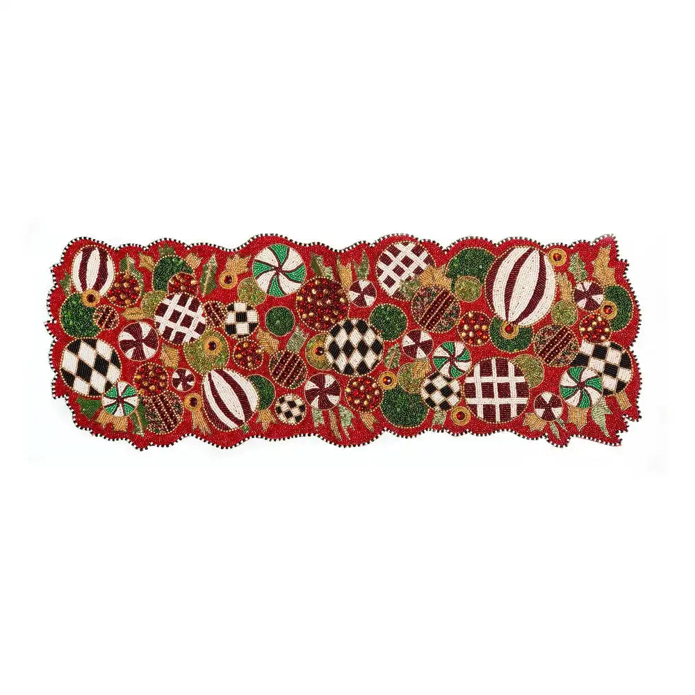 Jolly Ornaments Beaded Table Runner Main image