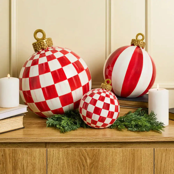 Red Stripe Medium Tabletop Ornament