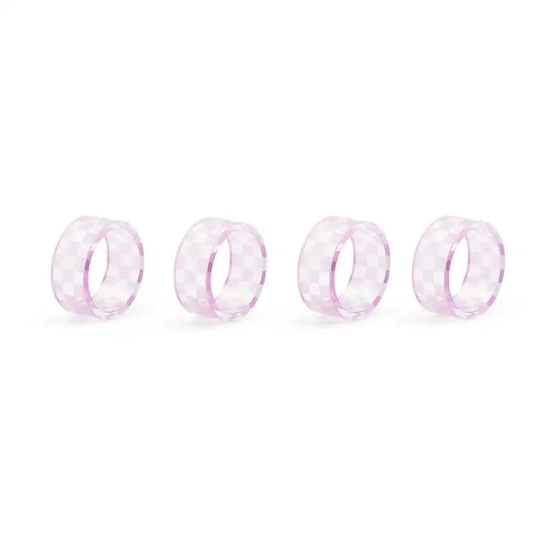 Indigo Check Napkin Rings, Set of 4