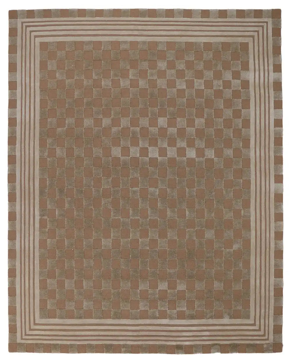 Light Grey Tonal Check 3' x 5' Rug