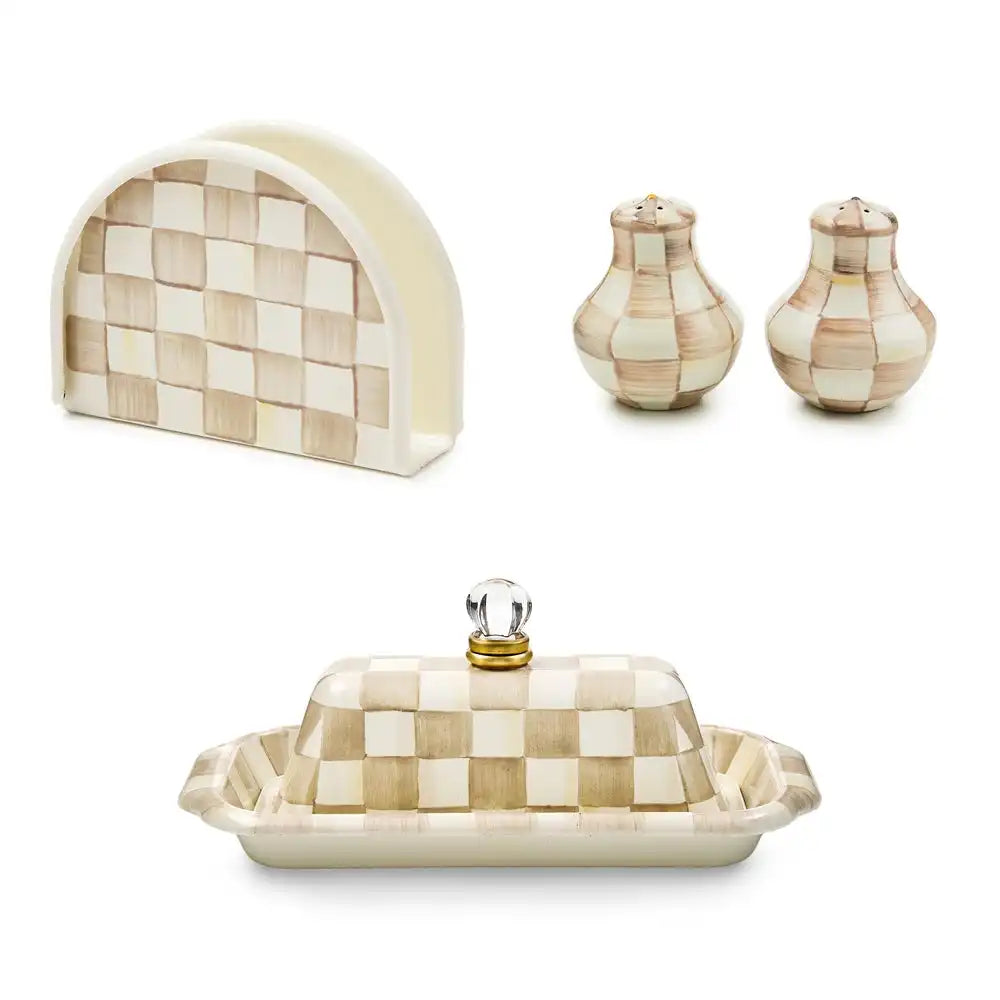 Mocha Check 3pc Tabletop Essentials Set Main image
