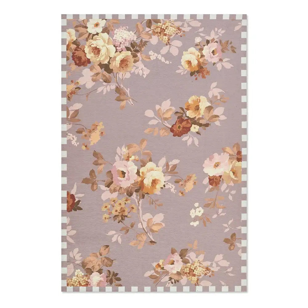 Taupe Wild Rose 8' x 10' Washable Rug