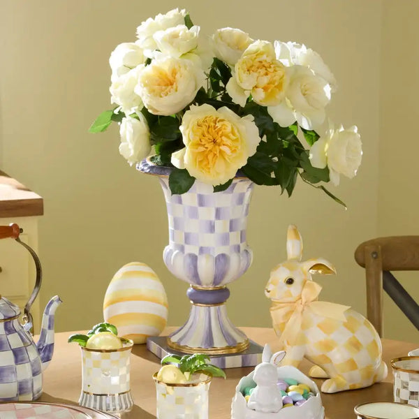 Rosy Check Pedestal Tabletop Urn