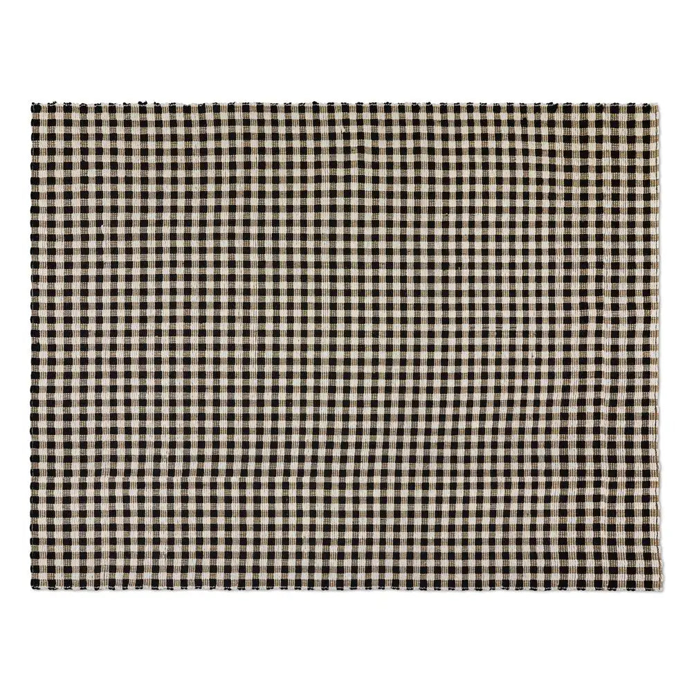 Natural, Black & White Checked 2'6" x 9' Runner