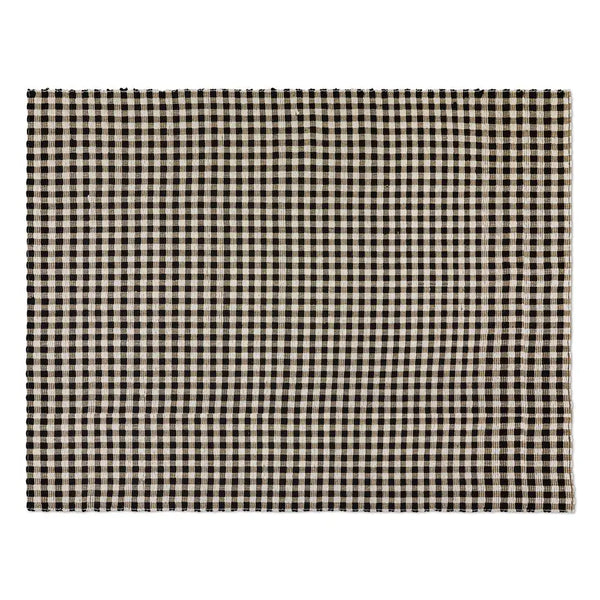 Natural, Black & White Checked 2'6" x 9' Runner