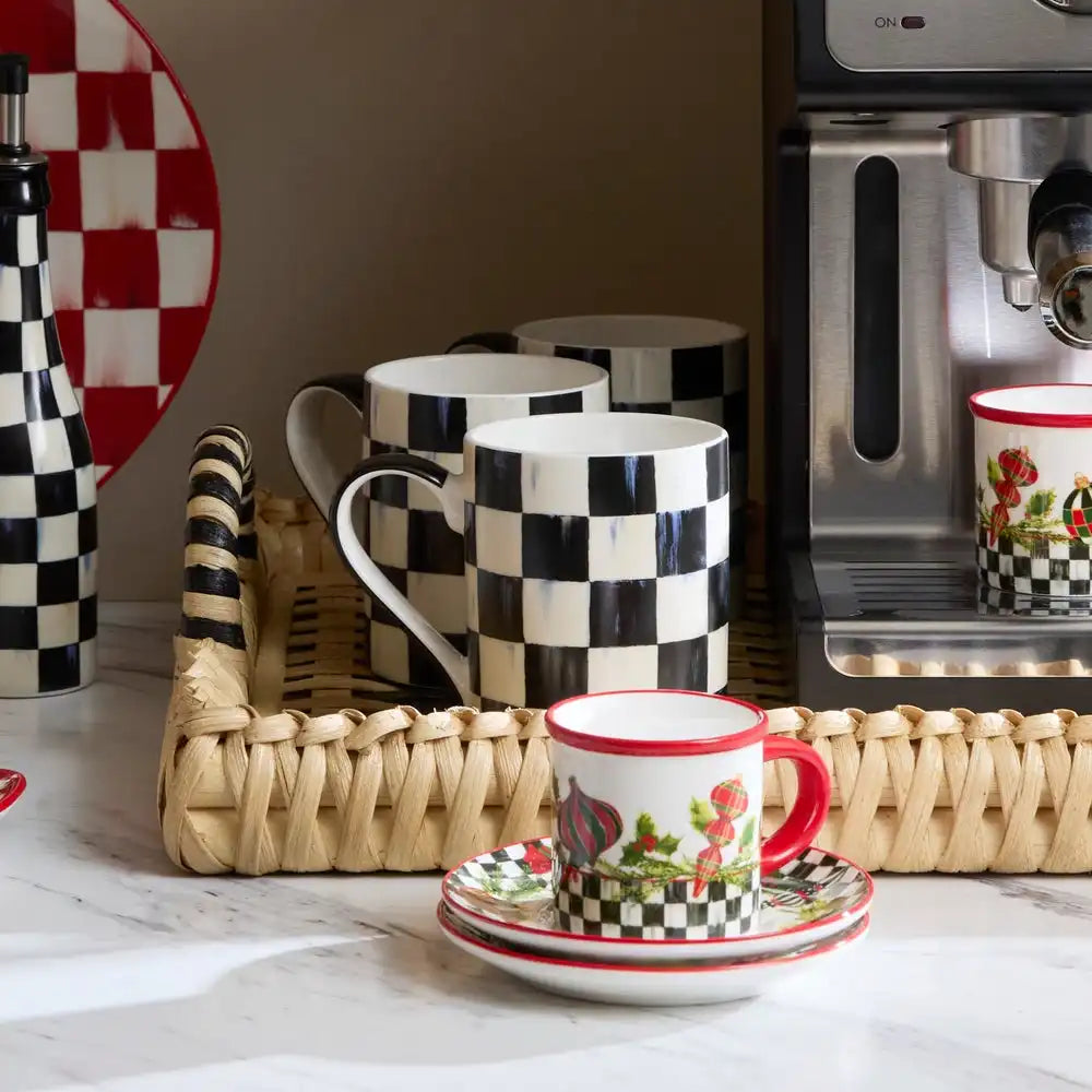 Sky Check Porcelain Mug