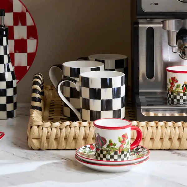 Sky Check Porcelain Mug