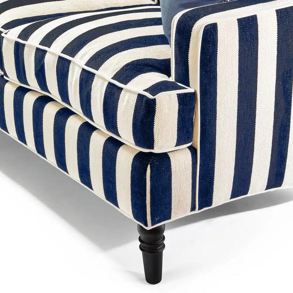 Marquee Navy Stripe 2-Piece Right Arm Chaise Sectional