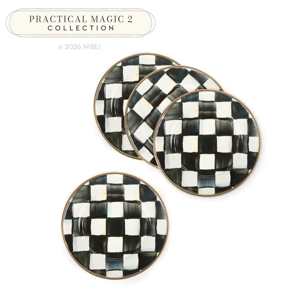 Rosy Check Appetizer Plates, Set of 4