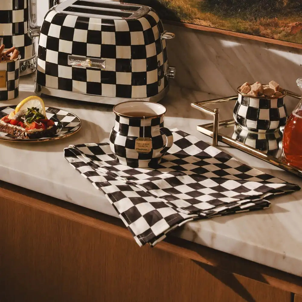 Cherry Check Printed Dish Towel