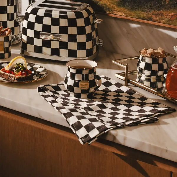 Cherry Check Printed Dish Towel