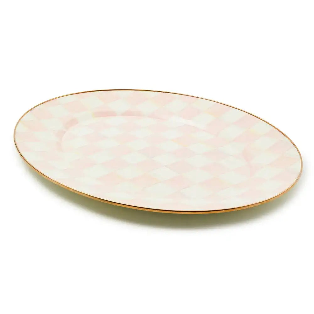 Sky Check Medium Oval Platter