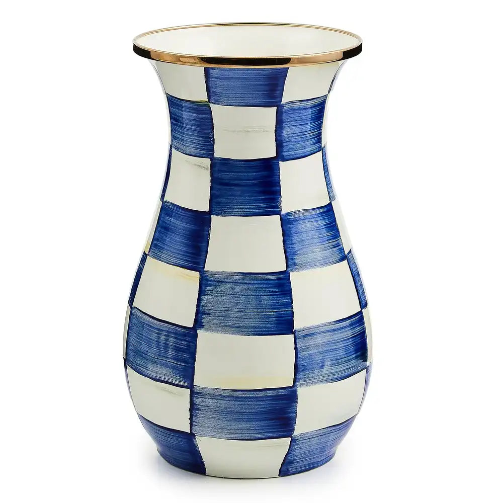 Mocha Check Tall Vase