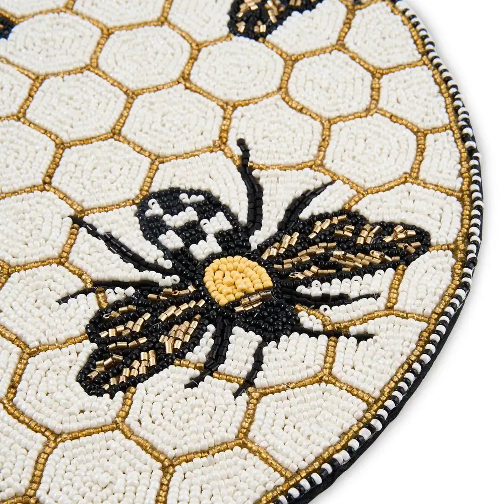 Gold Bee Beaded Placemat