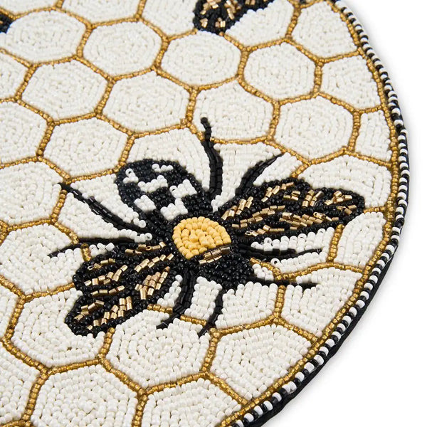 Gold Bee Beaded Placemat