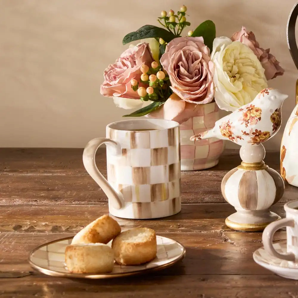 Sky Check Porcelain Mug