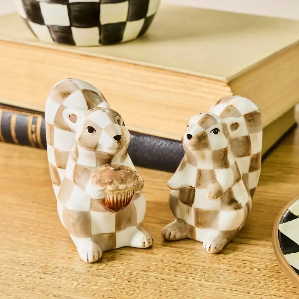 Mocha Check Squirrel Salt & Pepper Set Secondary image
