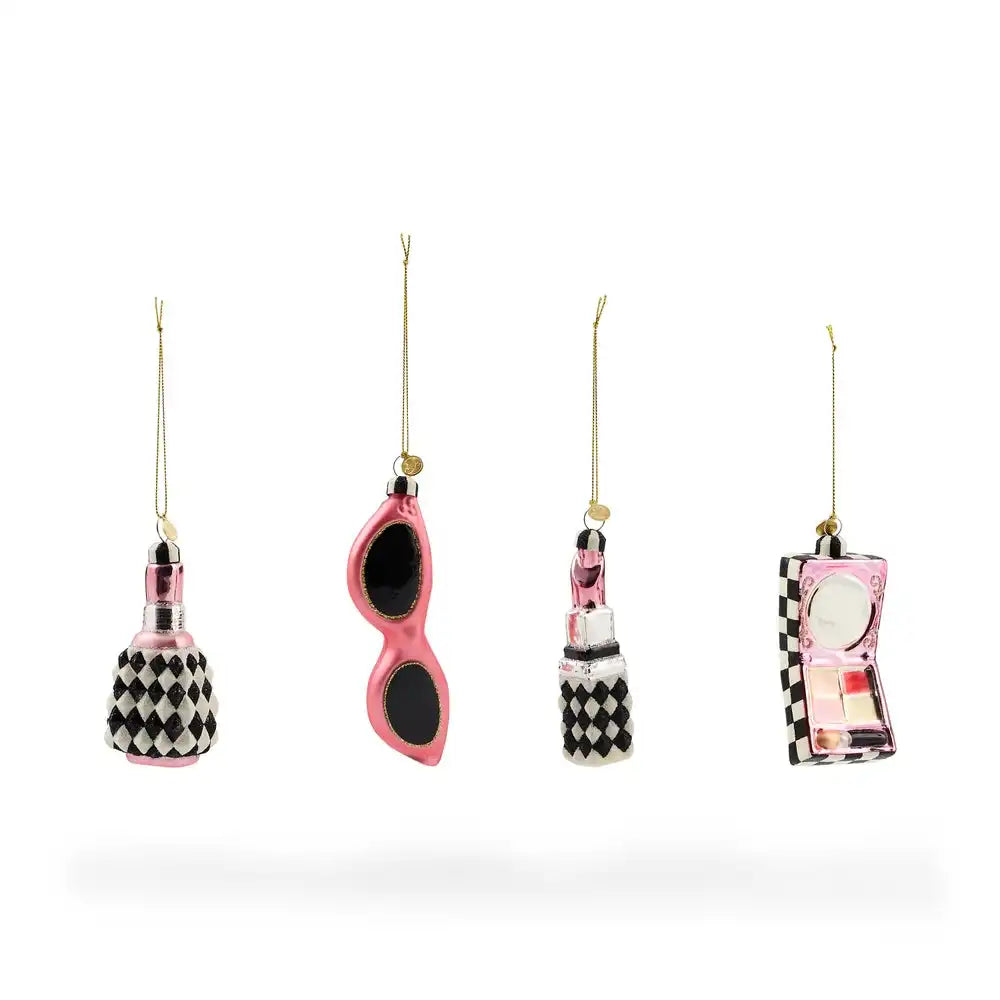 Courtly Cosmetic Glass Ornaments, Set of 4 Main image