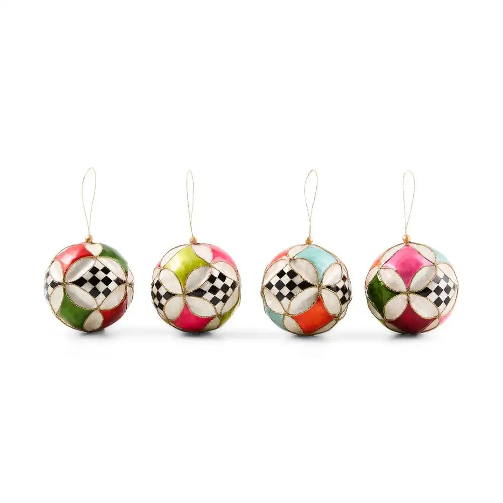 Confetti Capiz Circus Ball Ornaments, Set of 4 Main image