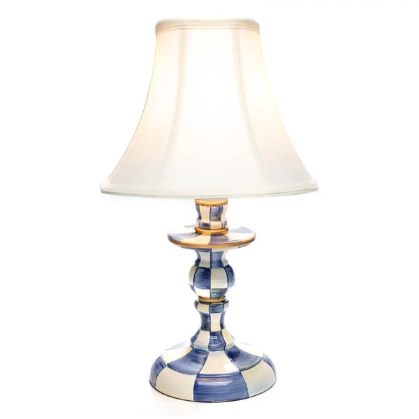 Emerald Check Candlestick Lamp