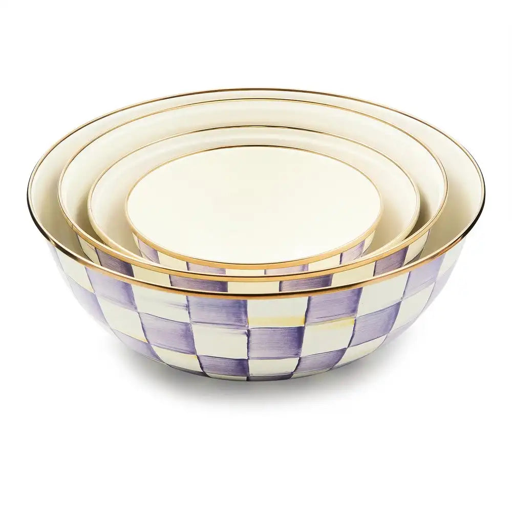 Violet Check Extra Large Everyday Bowl