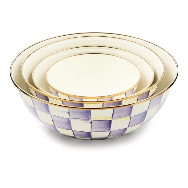 Violet Check Extra Large Everyday Bowl