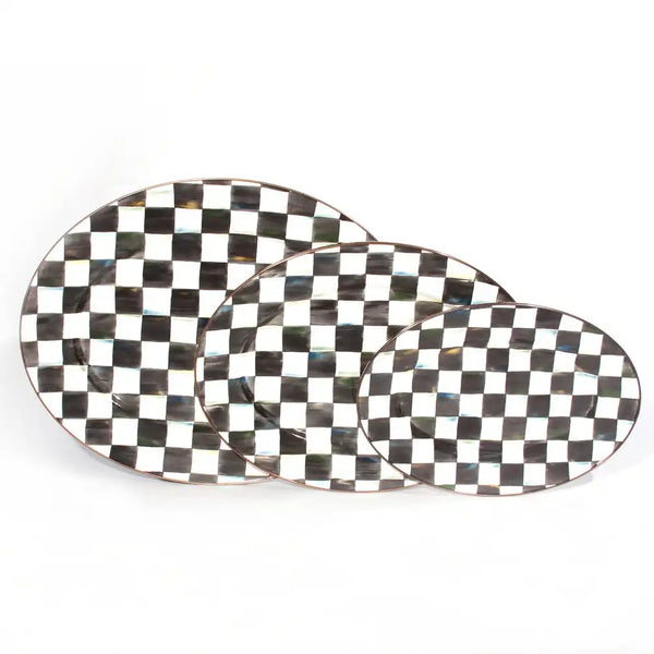 Sky Check Medium Oval Platter