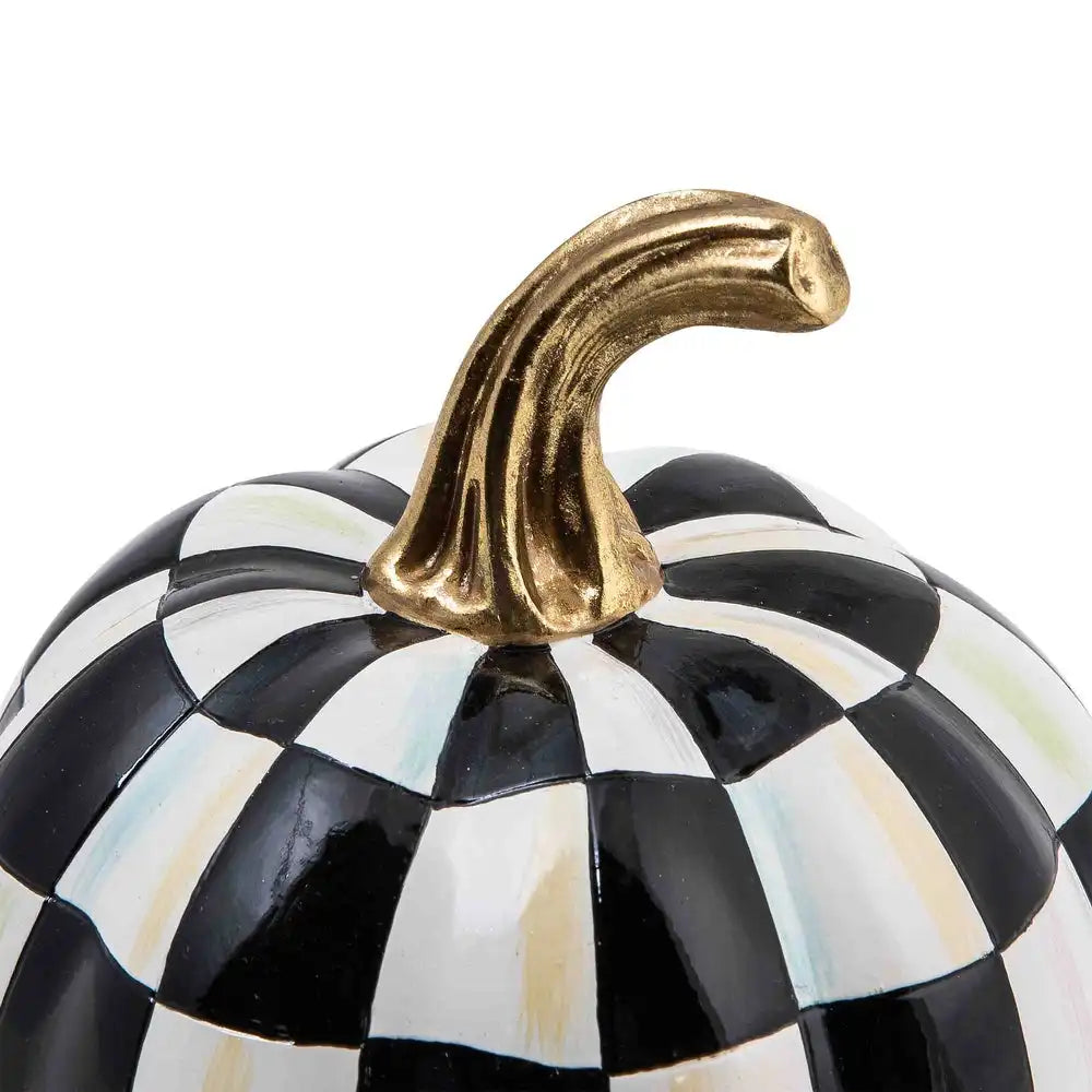 Mocha Check Mini Pumpkin