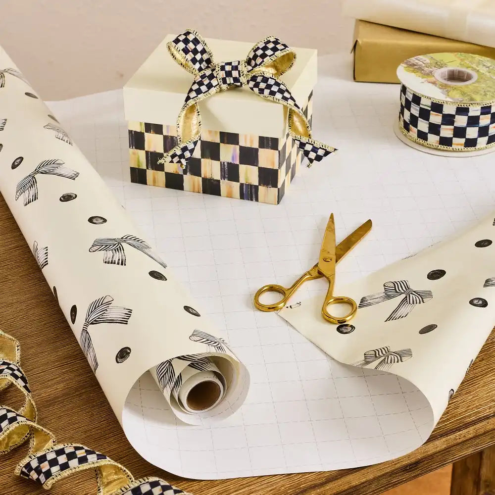 Courtly Check Gift Wrap, Set of 2