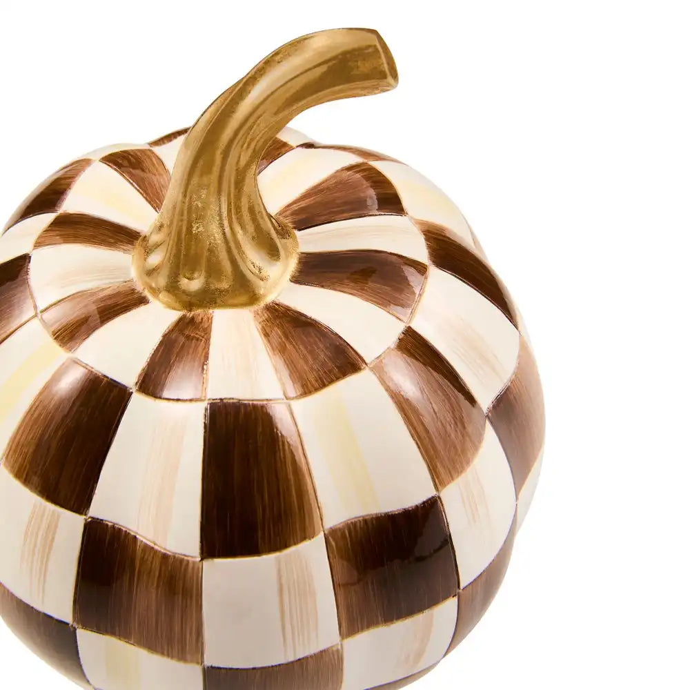 Mocha Check Mini Pumpkin
