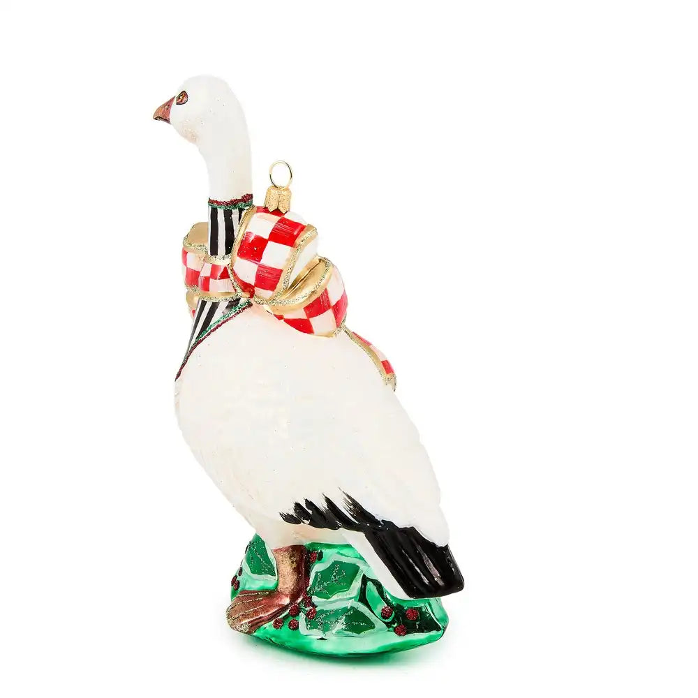 Check It Out Goose Glass Ornament