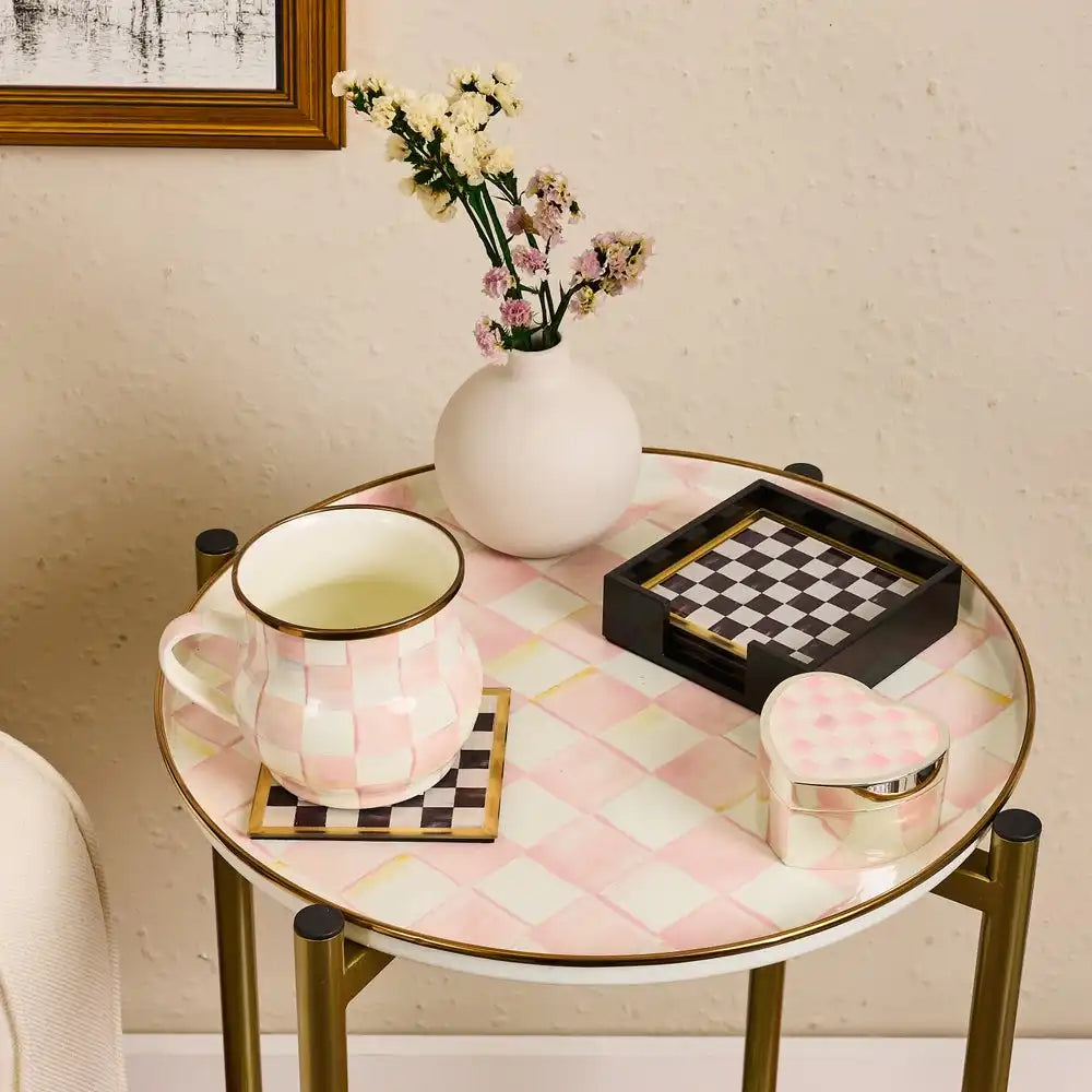Courtly Check Glass Coasters, Set of 4 Secondary image