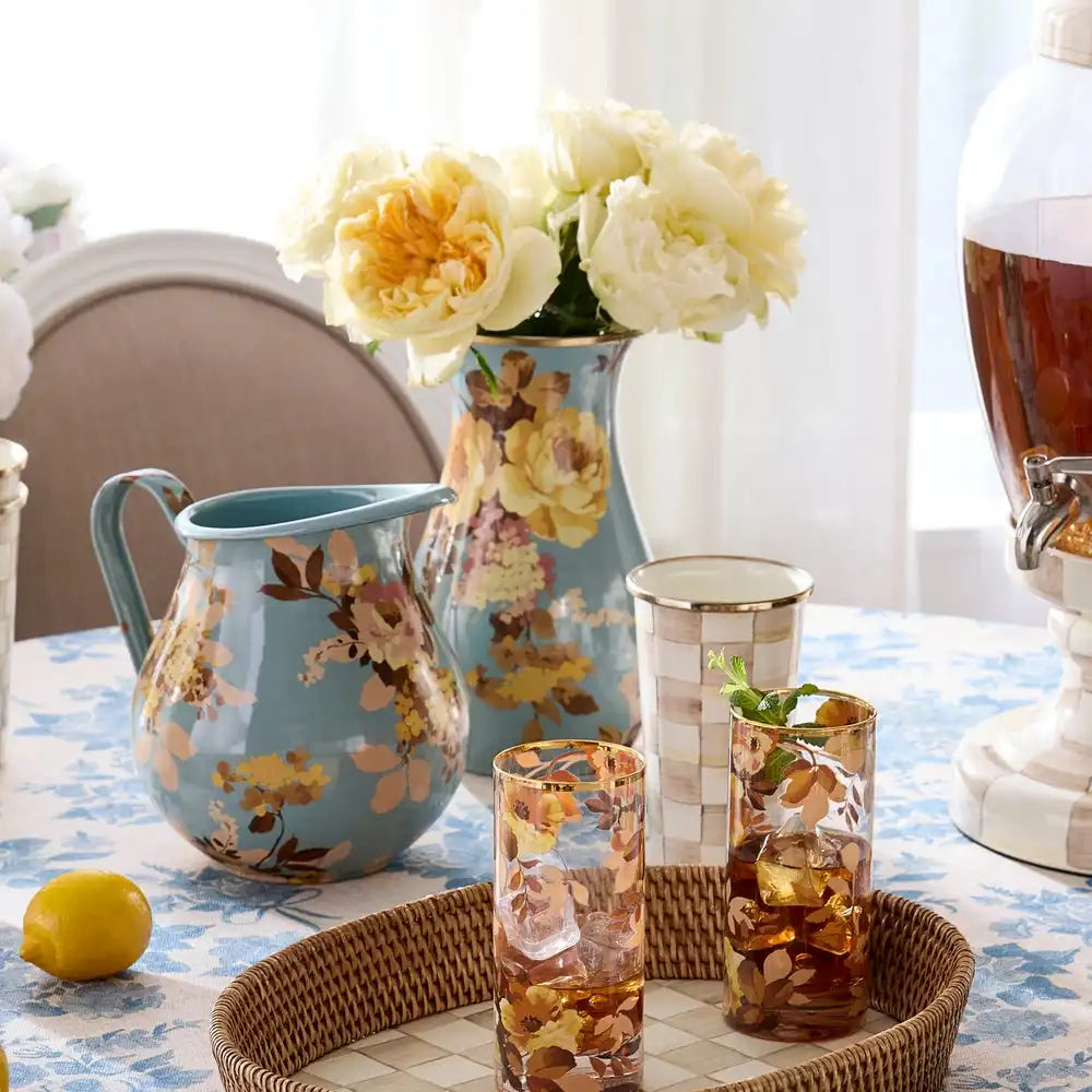 Mocha Check Tall Vase