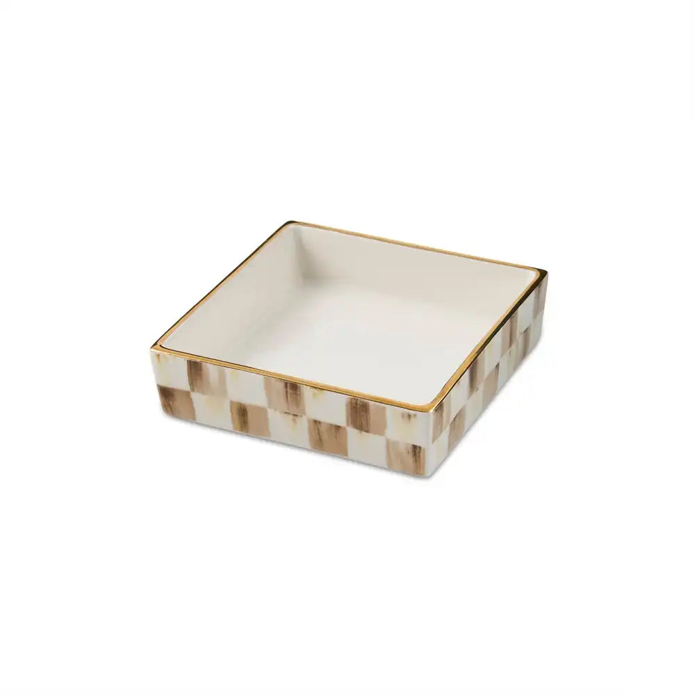 Mocha Check Cocktail Napkin Holder Main image