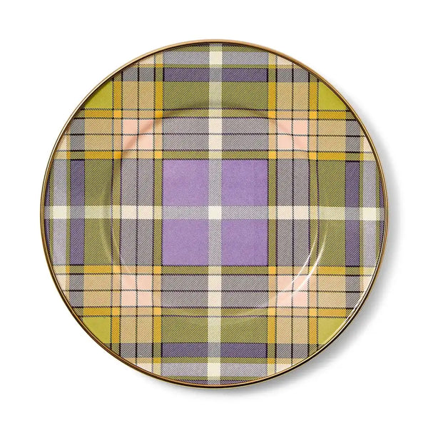 Tartan Violet Dinner Plate