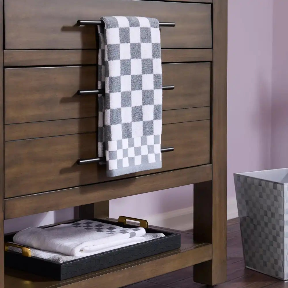 Black Check Hand Towel