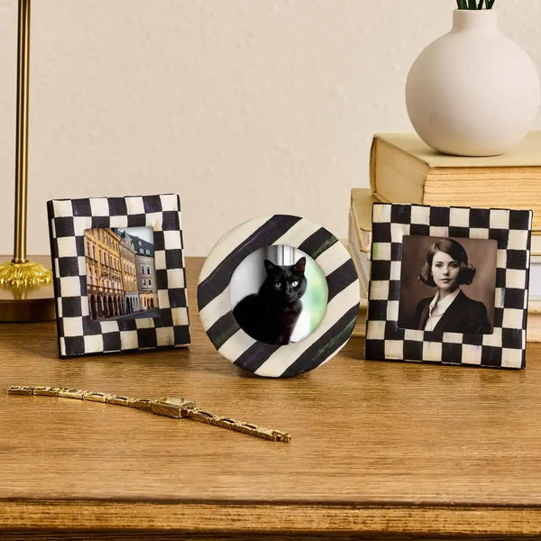 Mocha Fabric Frames, Set of 3