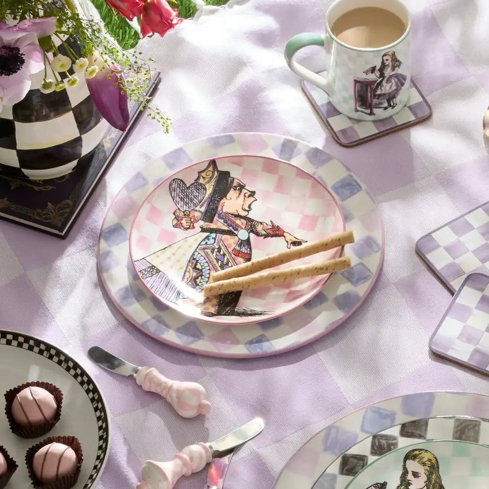 Lilac Check Dinner Plate